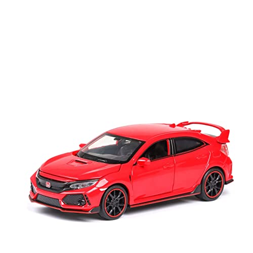 Modellauto Im Maßstab Für Honda Civic Type-R 1 32 Legierung Miniatur-Automodell Kinder-Druckguss-Metallfahrzeug Gesammeltes Geschenk(Rot) von OWYALQ