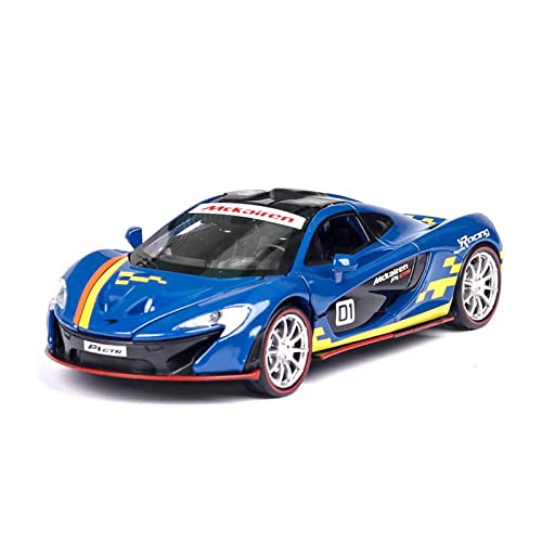 Modellauto Im Maßstab Für McLaren P1 GTR 1 32 Legierung Druckguss Miniatur Auto Modell Zurückziehen Metall Fahrzeug Kinder Weihnachten Spielzeug(Blau) von OWYALQ