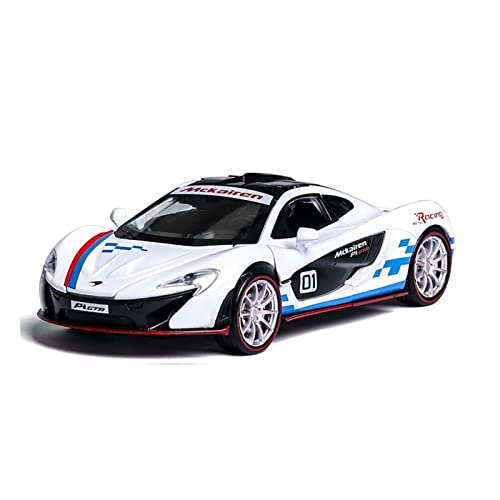 Modellauto Im Maßstab Für McLaren P1 GTR 1 32 Legierung Druckguss Miniatur Auto Modell Zurückziehen Metall Fahrzeug Kinder Weihnachten Spielzeug(White) von OWYALQ