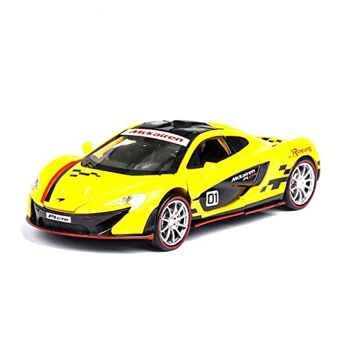 Modellauto Im Maßstab Für McLaren P1 GTR 1 32 Legierung Druckguss Miniatur Auto Modell Zurückziehen Metall Fahrzeug Kinder Weihnachten Spielzeug(Yellow) von OWYALQ