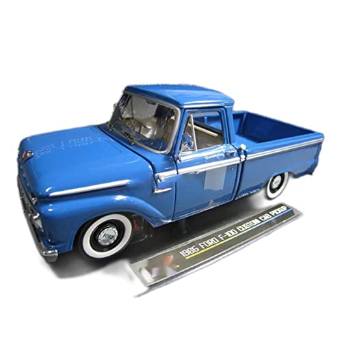 Voitures Miniatures En Métal 1 18 Für Ford F-100 Classic Red Pickup Truck Alloy Car Model Collectible Boutique Gift Display Fertigmodell(Blau) von OWYALQ