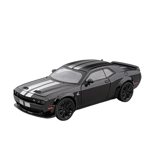 Voitures Miniatures En Métal 1 24 Für Dodge Challenger SRT Hellcat Maßstab Simulation Casting Auto Modell Zurückziehen Druckguss Spielzeug Auto Fertigmodell(Black 1) von OWYALQ