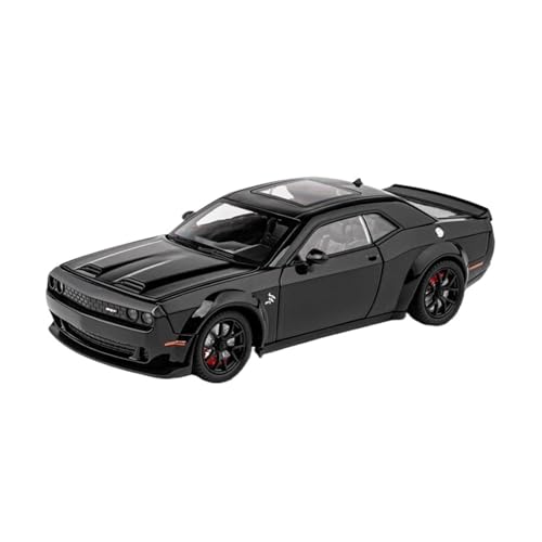 Voitures Miniatures En Métal 1 24 Für Dodge Challenger SRT Hellcat Maßstab Simulation Casting Auto Modell Zurückziehen Druckguss Spielzeug Auto Fertigmodell(Black 2) von OWYALQ