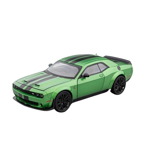 Voitures Miniatures En Métal 1 24 Für Dodge Challenger SRT Hellcat Maßstab Simulation Casting Auto Modell Zurückziehen Druckguss Spielzeug Auto Fertigmodell(Green 1) von OWYALQ