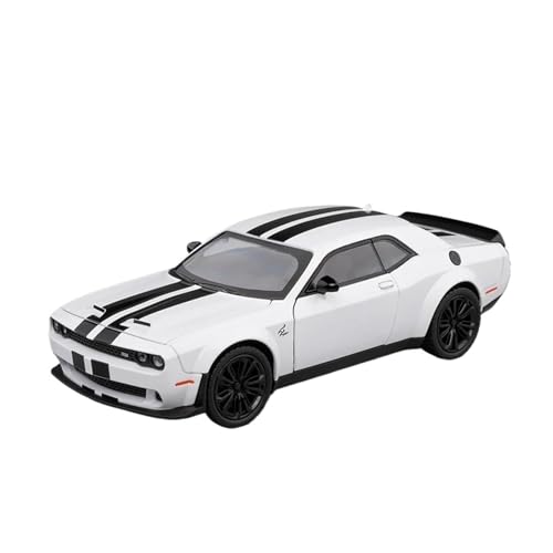 Voitures Miniatures En Métal 1 24 Für Dodge Challenger SRT Hellcat Maßstab Simulation Casting Auto Modell Zurückziehen Druckguss Spielzeug Auto Fertigmodell(White 1) von OWYALQ