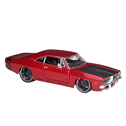 Voitures Miniatures En Métal 1 24 Für Dodge Charger R/T 1969 Muscle Car Legierung Auto Spielzeugauto Metallsammlung Modell Spielzeug Fertigmodell(Rot) von OWYALQ