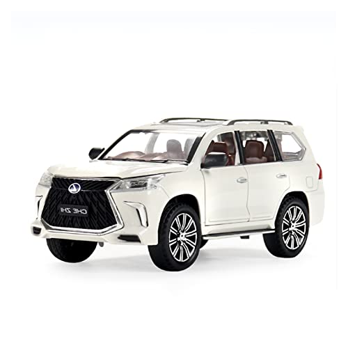 Voitures Miniatures En Métal 1 24 Für Lexus LX 570 Diecast Alloy Diecast Car Model Sammlerstück Geburtstagsgeschenk Zurückziehen Fertigmodell(White) von OWYALQ