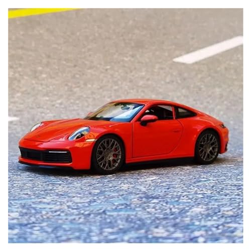 Voitures Miniatures En Métal 1 24 Für Porsche 911 Carrera 4S Coupe Legierung Sportwagen Modell Druckguss Auto Modell Dekoration Ornamente Fertigmodell(Rot) von OWYALQ