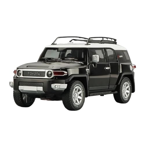 Voitures Miniatures En Métal 1 24 Für Toyota FJ Cruiser Legierung Auto Modell Druckguss Metall Geländewagen Auto Modell Sound Und Licht Ornamente Fertigmodell(Schwarz) von OWYALQ