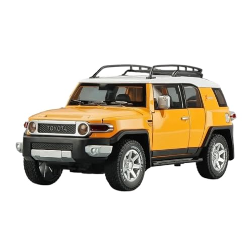 Voitures Miniatures En Métal 1 24 Für Toyota FJ Cruiser Legierung Auto Modell Druckguss Metall Geländewagen Auto Modell Sound Und Licht Ornamente Fertigmodell(Yellow) von OWYALQ