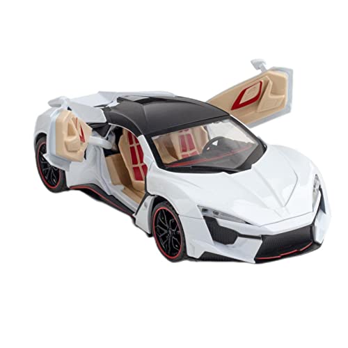 Voitures Miniatures En Métal 1 24 for LYKAN HYPERSPORT Simulation Diecast Sportwagen Modell Legierung Sound Licht Zurückziehen Spielzeug Fahrzeuge Geschenk Fertigmodell(White) von OWYALQ