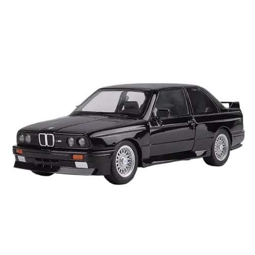 Voitures Miniatures En Métal 1 24 für 1988 BMW M3 E30 Legierung Sportwagen Modell Druckguss Metall Modell Simulation Sound und Licht Modell Fertigmodell(Black 1) von OWYALQ