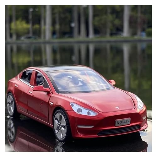 Voitures Miniatures En Métal 1 32 Für 2024 Modell 3 Legierung Auto Modell Druckguss Fahrzeug Modell Simulation Sound Und Licht Sammlung Spielzeug Fertigmodell(Red B) von OWYALQ