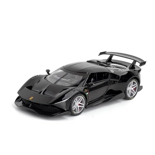 Voitures Miniatures En Métal 1 32 Für Ferrari P80C Diecast Legierung Modell Auto Miniatur Konzept Supercar Fertigmodell(Schwarz) von OWYALQ