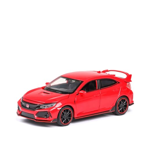 Voitures Miniatures En Métal 1 32 for Honda Civic Type-R Simulation Diecast Sportwagen Modell Legierung Sound Licht Spielzeugfahrzeuge Geschenk Fertigmodell(Rot) von OWYALQ