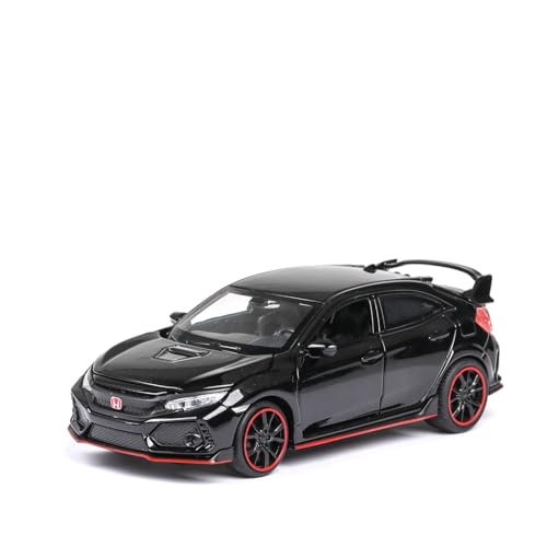 Voitures Miniatures En Métal 1 32 for Honda Civic Type-R Simulation Diecast Sportwagen Modell Legierung Sound Licht Spielzeugfahrzeuge Geschenk Fertigmodell(Schwarz) von OWYALQ