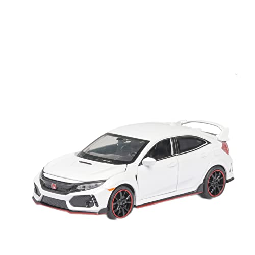 Voitures Miniatures En Métal 1 32 for Honda Civic Type-R Simulation Diecast Sportwagen Modell Legierung Sound Licht Spielzeugfahrzeuge Geschenk Fertigmodell(White) von OWYALQ