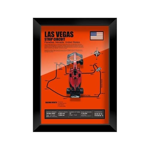 Voitures Miniatures En Métal 1:43 Für Ferrari SF23#16 Realistisches Rennwagenmodell Aus Metall Fotorahmenversion Heim-Desktop-Dekoration Fertigmodell(LAS Vegas Strip) von OWYALQ