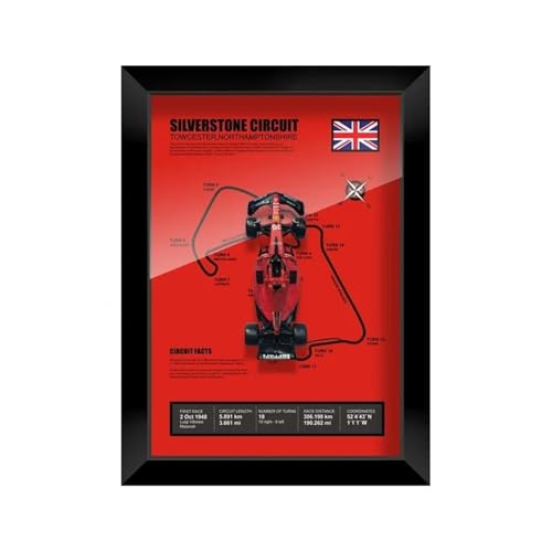 Voitures Miniatures En Métal 1:43 Für Ferrari SF23#16 Realistisches Rennwagenmodell Aus Metall Fotorahmenversion Heim-Desktop-Dekoration Fertigmodell(Silverstone Circuit) von OWYALQ
