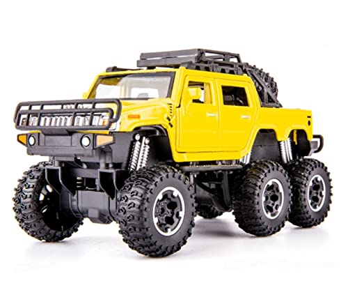 Voitures Miniatures En Métal Für Big Wheel Pickup Truck 1 32 Alloy Simulation Belt Sound Und Light Pull Back Car Model Fertigmodell(Yellow) von OWYALQ