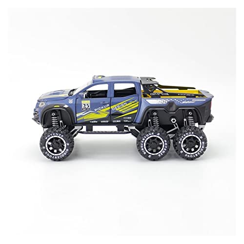 Voitures Miniatures En Métal Für Big Wheels Car 1 32 Legierungsmaterial Kinderspielzeugautomodell Mit Sound Und Licht Fertigmodell(Blau) von OWYALQ