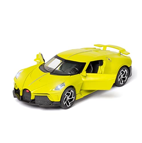 Voitures Miniatures En Métal Für Brandneue Sportwagen 1 32 Spielzeugauto Modellauto Zinklegierung Spielzeugauto Mit Sound Und Licht Zurückziehen Fertigmodell(Yellow) von OWYALQ