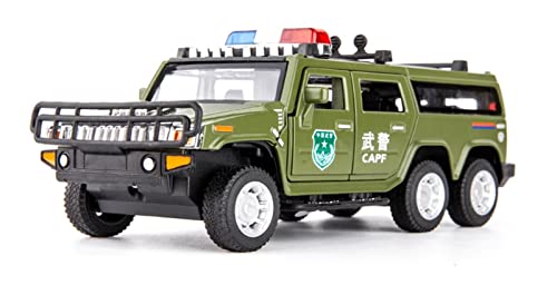 Voitures Miniatures En Métal Für Die Erweiterte Version des Hummer-Polizeiautos 1 32 Spielzeugauto-Kinderspielzeug Aus Hoher Nachahmungslegierung Fertigmodell(Grün) von OWYALQ