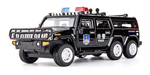 Voitures Miniatures En Métal Für Die Erweiterte Version des Hummer-Polizeiautos 1 32 Spielzeugauto-Kinderspielzeug Aus Hoher Nachahmungslegierung Fertigmodell(Schwarz) von OWYALQ