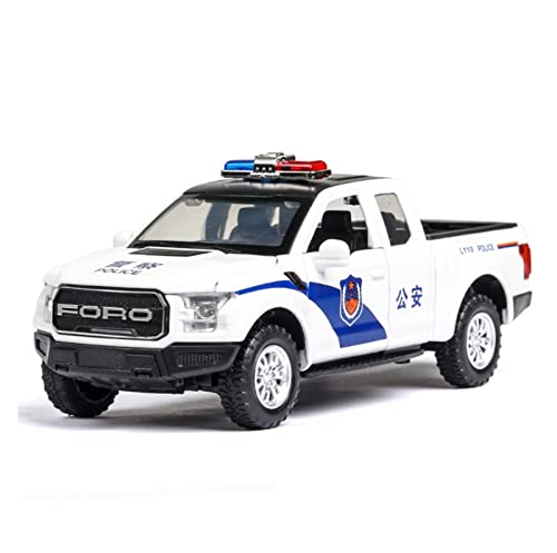 Voitures Miniatures En Métal Für Ford Police Car 1 32 Pull Back Kann Die Tür Spielzeugauto Kinder Erwachsene Geburtstagsgeschenk Öffnen Fertigmodell(White) von OWYALQ