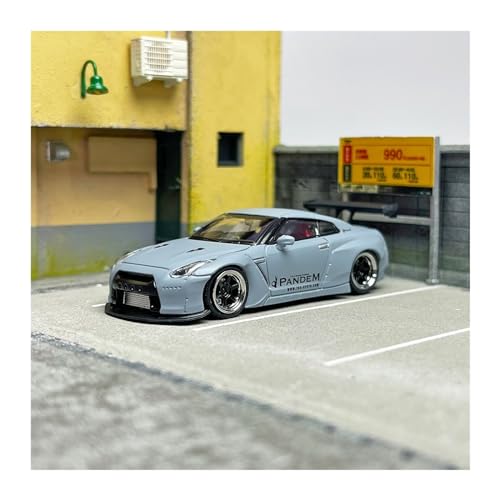 Voitures Miniatures En Métal Für Nissan GTR Pandem Modifizierter Sportwagen, Maßstab 1 64, Druckguss-Replika-Kit, Spielzeug-Sportwagen Fertigmodell(Blau) von OWYALQ
