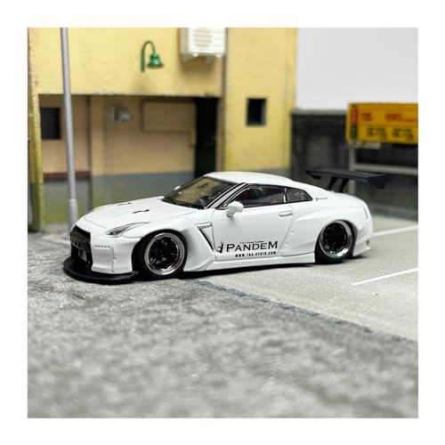 Voitures Miniatures En Métal Für Nissan GTR Pandem Modifizierter Sportwagen, Maßstab 1 64, Druckguss-Replika-Kit, Spielzeug-Sportwagen Fertigmodell(White) von OWYALQ