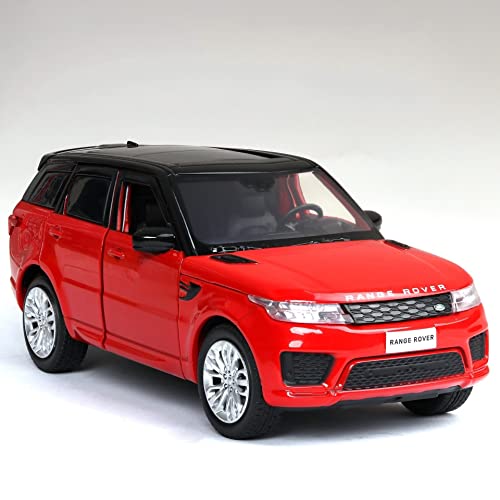 Voitures Miniatures En Métal Für Range Rover 1 32 Heimdekoration Hochwertige Geschenklegierung Mit Ton Und Licht Fertigmodell(Rot) von OWYALQ