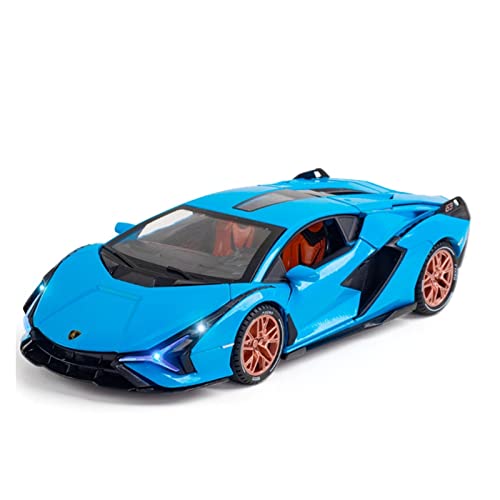 Voitures Miniatures En Métal Sportwagen 1:22 Hochwertige Geschenklegierung Für Heimtextilien Mit Ton Und Licht Fertigmodell(Blau) von OWYALQ