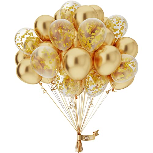 OWill Luftballons Gold Konfetti,50 Stück 10 Zoll Ballons Goldene,Luftballons Geburtstag,für Ramadan,Geburtstag,Babyshower, Hochzeit,Abschlussfeier,Silvester Party Dekoration,Geschäftstätigkeit OWill Luftballons Gold Konfetti,50 Stück 10 Zoll Ballons Goldene,Luftballons Geburtstag,für Ramadan,Geburtstag,Babyshower, Hochzeit,Abschlussfeier,Silvester Party Dekoration,Geschäftstätigkeit von OWill
