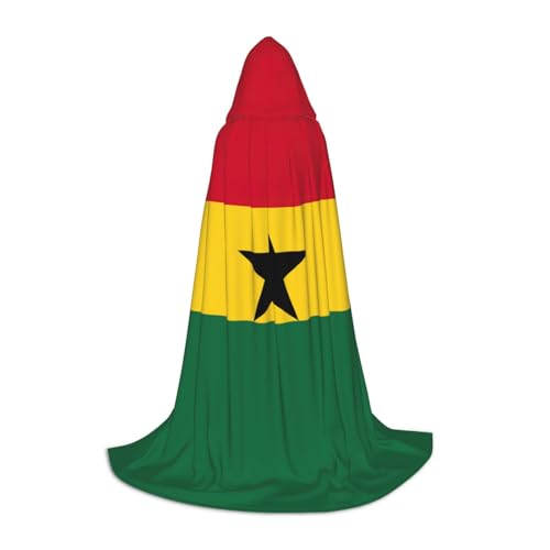Langer Umhang mit Flagge von Ghana, mit Kapuze, Vampir- und Halloween-Kostüme, perfekt für Rollenspiele und Partys Langer Umhang mit Flagge von Ghana, mit Kapuze, Vampir- und Halloween-Kostüme, perfekt für Rollenspiele und Partys von OXKGHHO