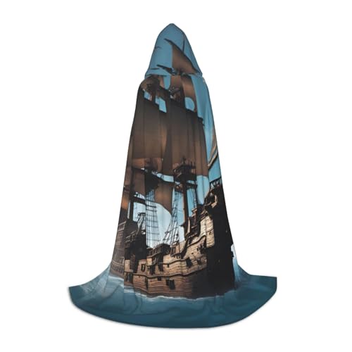 OXKGHHO Cooler langer Umhang mit Piratenschiff-Druck, mit Kapuze, Vampir- und Halloween-Kostüme, perfekt für Rollenspiele und Partys OXKGHHO Cooler langer Umhang mit Piratenschiff-Druck, mit Kapuze, Vampir- und Halloween-Kostüme, perfekt für Rollenspiele und Partys von OXKGHHO