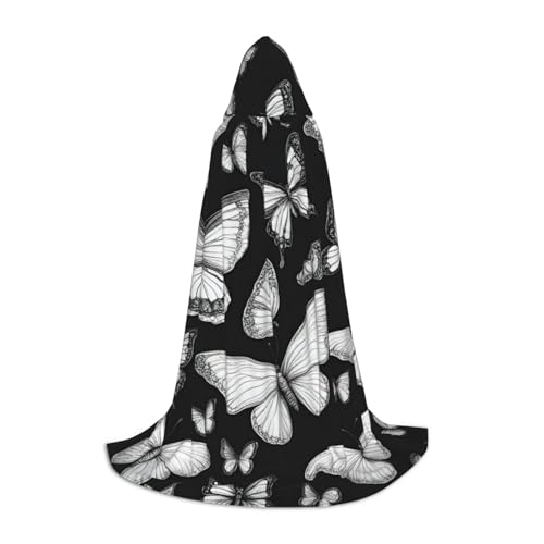 OXKGHHO Handgezeichneter farbiger Schmetterlings-Druck, langer Umhang mit Kapuze, Vampir- und Halloween-Kostüme, perfekt für Rollenspiele und Partys OXKGHHO Handgezeichneter farbiger Schmetterlings-Druck, langer Umhang mit Kapuze, Vampir- und Halloween-Kostüme, perfekt für Rollenspiele und Partys von OXKGHHO