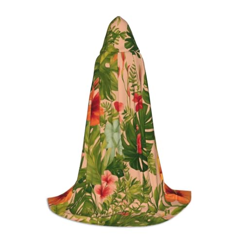 OXKGHHO Hojas Tropicales Langer Umhang mit Kapuze, Vampir- und Halloween-Kostüme, perfekt für Rollenspiele und Partys von OXKGHHO