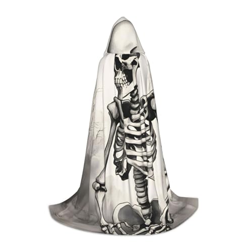 OXKGHHO Interessanter langer Umhang mit Skelett-Druck, mit Kapuze, Vampir- und Halloween-Kostüme, perfekt für Rollenspiele und Partys OXKGHHO Interessanter langer Umhang mit Skelett-Druck, mit Kapuze, Vampir- und Halloween-Kostüme, perfekt für Rollenspiele und Partys von OXKGHHO