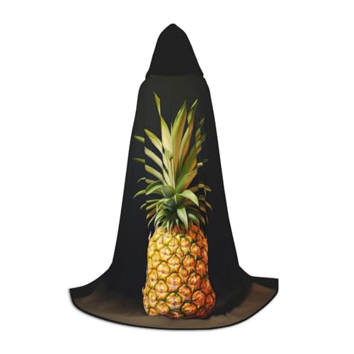 OXKGHHO Langer Umhang mit Ananas-Malerei, mit Kapuze, Vampir- und Halloween-Kostüme, perfekt für Rollenspiele und Partys von OXKGHHO