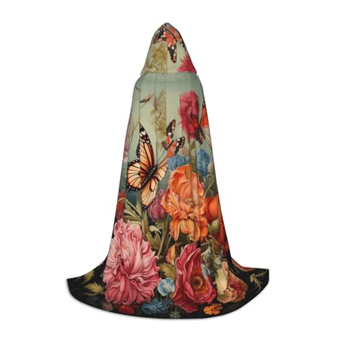 OXKGHHO Langer Umhang mit Blumen und Schmetterlingen und Kapuze, Vampir- und Halloween-Kostüme, perfekt für Rollenspiele und Partys OXKGHHO Langer Umhang mit Blumen und Schmetterlingen und Kapuze, Vampir- und Halloween-Kostüme, perfekt für Rollenspiele und Partys von OXKGHHO