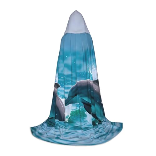 OXKGHHO Langer Umhang mit Delfinen im Meer mit Kapuze, Vampir- und Halloween-Kostüme, perfekt für Rollenspiele und Partys OXKGHHO Langer Umhang mit Delfinen im Meer mit Kapuze, Vampir- und Halloween-Kostüme, perfekt für Rollenspiele und Partys von OXKGHHO