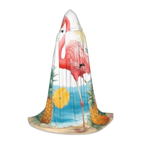 OXKGHHO Langer Umhang mit Flamingo- und Ananas-Druck, mit Kapuze, Vampir- und Halloween-Kostüme, perfekt für Rollenspiele und Partys OXKGHHO Langer Umhang mit Flamingo- und Ananas-Druck, mit Kapuze, Vampir- und Halloween-Kostüme, perfekt für Rollenspiele und Partys von OXKGHHO