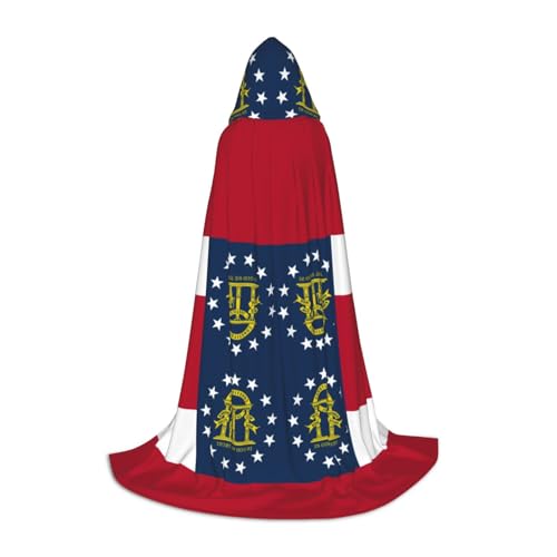 OXKGHHO Langer Umhang mit Georgia-Flagge, mit Kapuze, Vampir- und Halloween-Kostüme, perfekt für Rollenspiele und Partys OXKGHHO Langer Umhang mit Georgia-Flagge, mit Kapuze, Vampir- und Halloween-Kostüme, perfekt für Rollenspiele und Partys von OXKGHHO