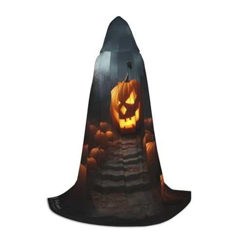 OXKGHHO Langer Umhang mit Halloween-Kürbis-Druck, mit Kapuze, Vampir- und Halloween-Kostüme, perfekt für Rollenspiele und Partys OXKGHHO Langer Umhang mit Halloween-Kürbis-Druck, mit Kapuze, Vampir- und Halloween-Kostüme, perfekt für Rollenspiele und Partys von OXKGHHO