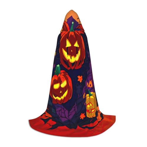 OXKGHHO Langer Umhang mit Halloween-Kürbis-Druck, mit Kapuze, Vampir- und Halloween-Kostüme, perfekt für Rollenspiele und Partys OXKGHHO Langer Umhang mit Halloween-Kürbis-Druck, mit Kapuze, Vampir- und Halloween-Kostüme, perfekt für Rollenspiele und Partys von OXKGHHO