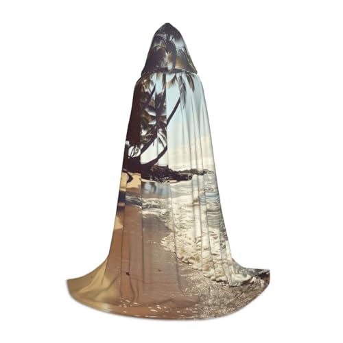 OXKGHHO Langer Umhang mit Hawaii-Strandaufdruck, mit Kapuze, Vampir- und Halloween-Kostüme, perfekt für Rollenspiele und Partys OXKGHHO Langer Umhang mit Hawaii-Strandaufdruck, mit Kapuze, Vampir- und Halloween-Kostüme, perfekt für Rollenspiele und Partys von OXKGHHO