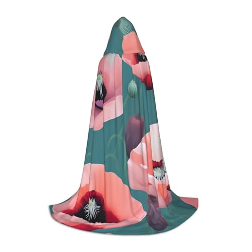 OXKGHHO Langer Umhang mit Kapuze, Pastell-Mohnblumen-Druck, Vampir- und Halloween-Kostüme, perfekt für Rollenspiele und Partys OXKGHHO Langer Umhang mit Kapuze, Pastell-Mohnblumen-Druck, Vampir- und Halloween-Kostüme, perfekt für Rollenspiele und Partys von OXKGHHO