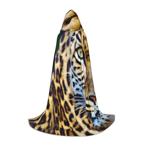 OXKGHHO Langer Umhang mit Kapuze, gelber Leopardenmuster, Vampir- und Halloween-Kostüme, perfekt für Rollenspiele und Partys OXKGHHO Langer Umhang mit Kapuze, gelber Leopardenmuster, Vampir- und Halloween-Kostüme, perfekt für Rollenspiele und Partys von OXKGHHO