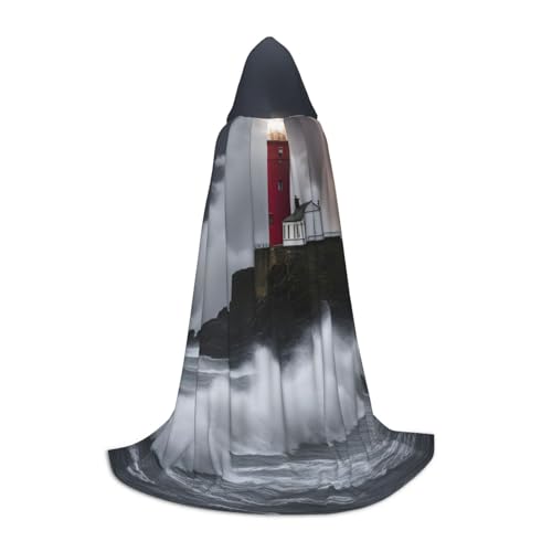 OXKGHHO Langer Umhang mit Leuchtturm im Sturm, mit Kapuze, Vampir- und Halloween-Kostüme, perfekt für Rollenspiele und Partys OXKGHHO Langer Umhang mit Leuchtturm im Sturm, mit Kapuze, Vampir- und Halloween-Kostüme, perfekt für Rollenspiele und Partys von OXKGHHO